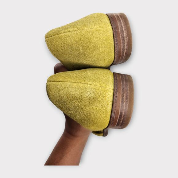 Madewell Womens Marisa D’Orsay Lizard Embossed Green Suede Flats Size 8 - Picture 4 of 7